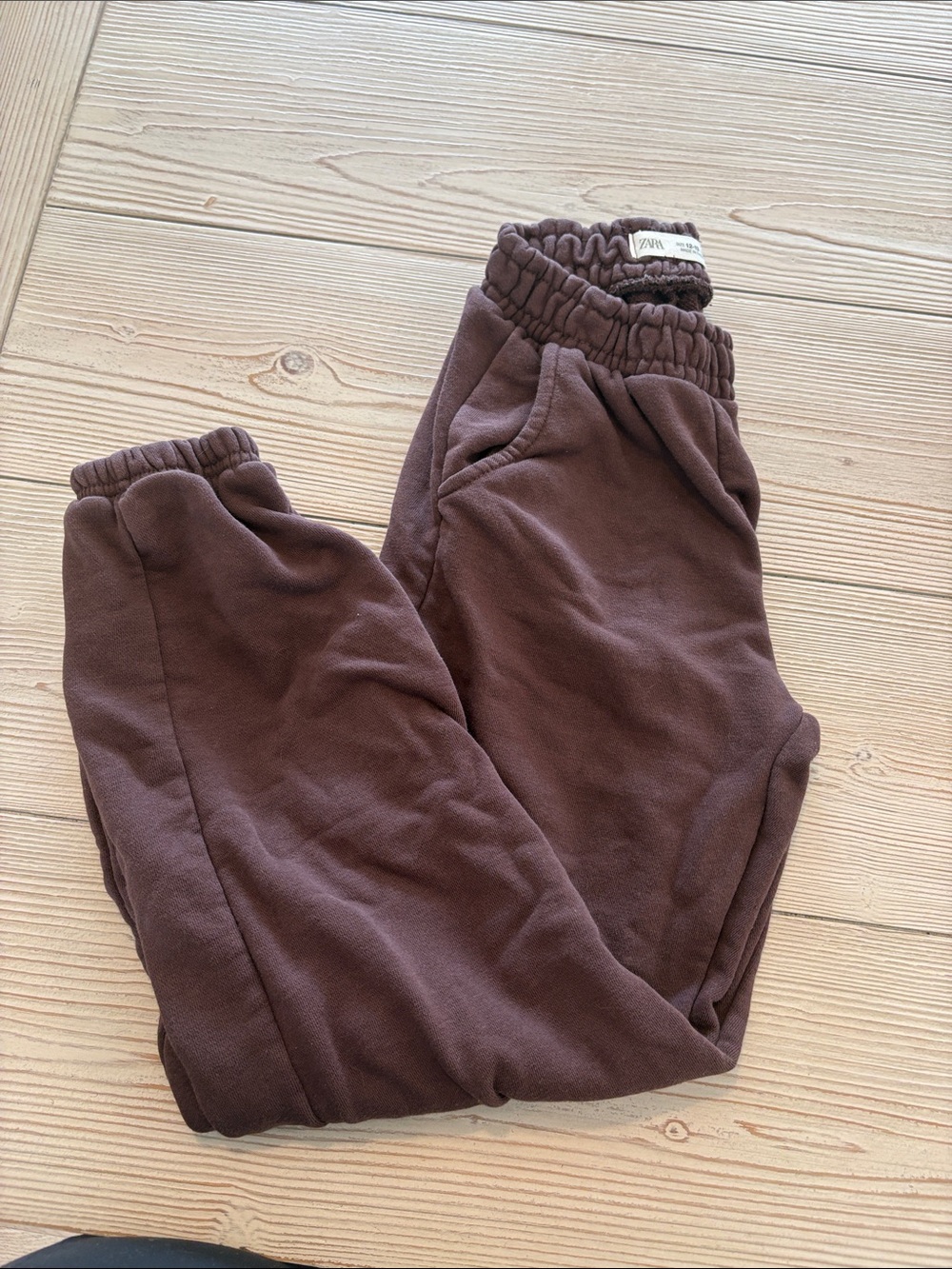 Zara Kids Chocolate Brown Elastic Waist Joggers
